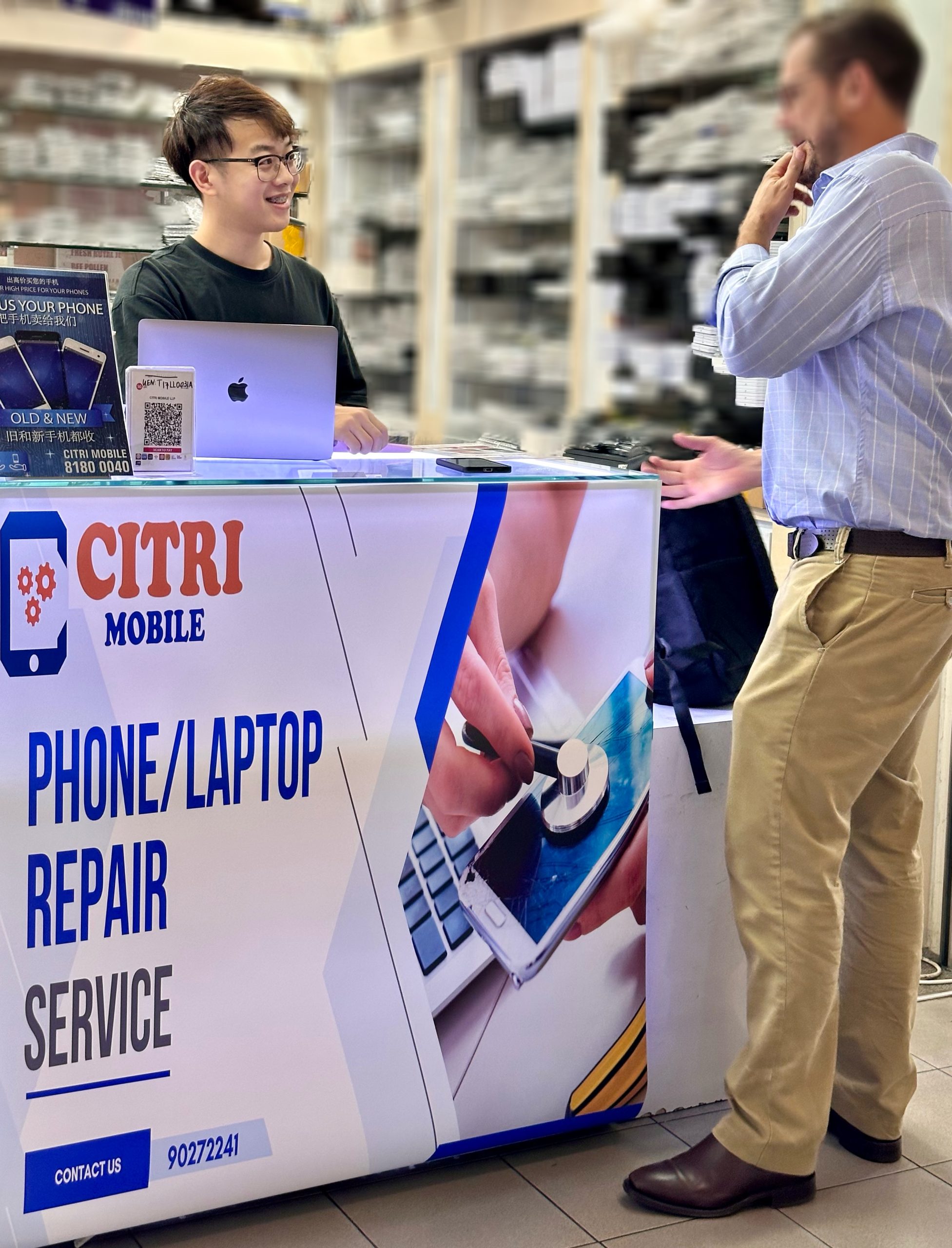 Inside a Citri Mobile repair shop in Singapore